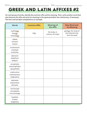 Greek and Latin Affixes #2