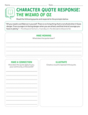 Character Quote Response: The Wizard of Oz
