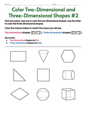 Color Two-Dimensional and Three-Dimensional Shapes #2