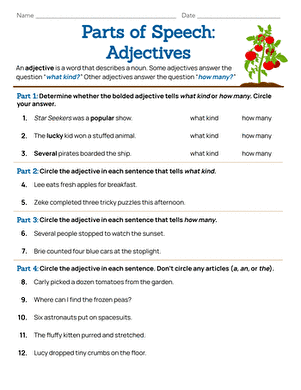 Parts of Speech: Adjectives