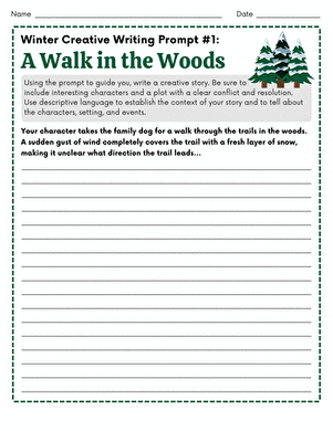 Winter Creative Writing Prompt #1: A Walk in the Woods