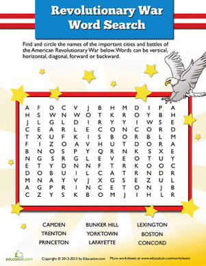 American Revolution Word Search