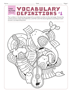 Color by Code: Vocabulary Definitions #1