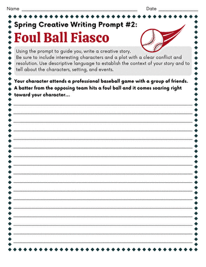 Spring Creative Writing Prompt #2: Foul Ball Fiasco
