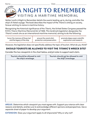 Book Study: A Night to Remember: A Maritime Memorial
