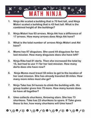 Word Problems with Ninjas