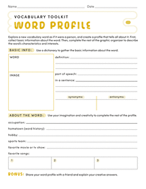 Vocabulary Toolkit: Word Profile