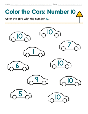 Color the Cars: Number 10