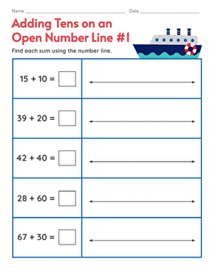 Adding Tens on an Open Number Line #1