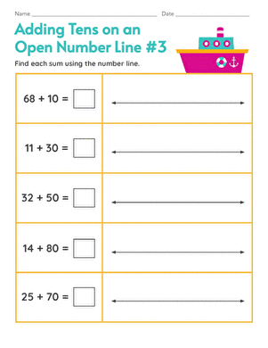 Adding Tens on an Open Number Line #3