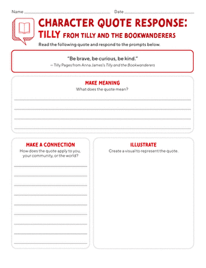 Character Quote Response: Tilly From Tilly and the Bookwanderers