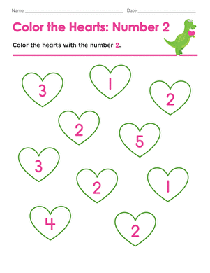 Color the Hearts: Number 2