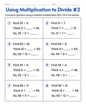 Using Multiplication to Divide #2