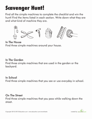Simple Machines Scavenger Hunt