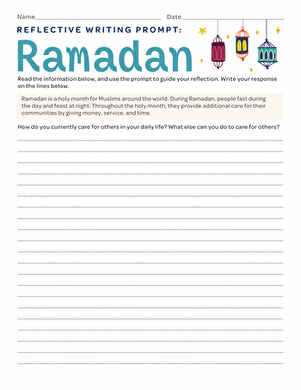 Reflective Writing Prompt: Ramadan