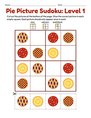 Pie Picture Sudoku: Level 1