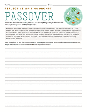 Reflective Writing Prompt: Passover