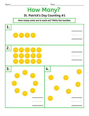 How Many? St. Patrick's Day Counting #1