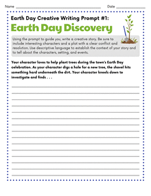 Earth Day Creative Writing Prompt #1: Earth Day Discovery