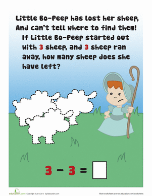 Little Bo Peep Subtraction