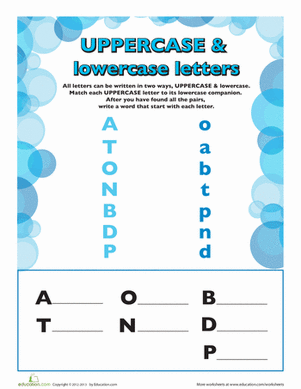 Upper and Lower Case Letters