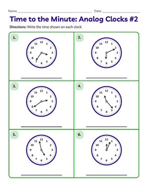 Time to the Minute: Analog Clocks #2