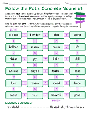 Follow the Path: Concrete Nouns #1