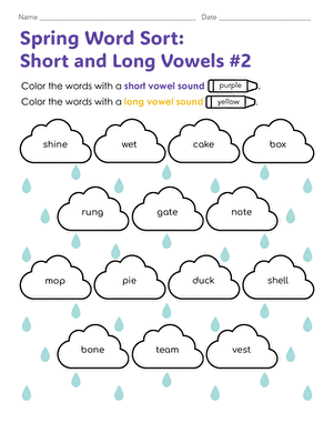 Spring Word Sort: Short and Long Vowels #2