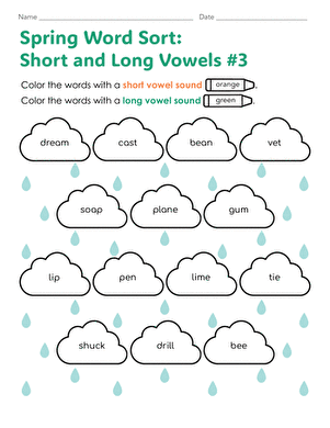 Spring Word Sort: Short and Long Vowels #3