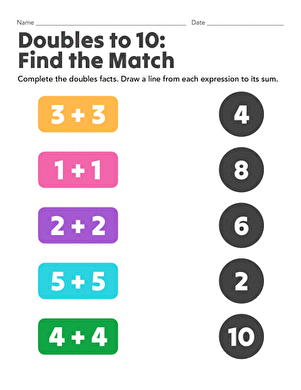 Doubles to 10: Find the Match