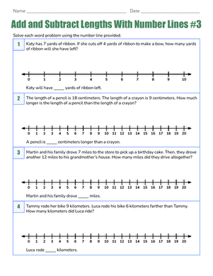 Add and Subtract Lengths With Number Lines #3