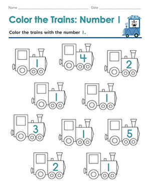 Color the Trains: Number 1