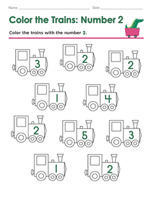 Color the Trains: Number 2