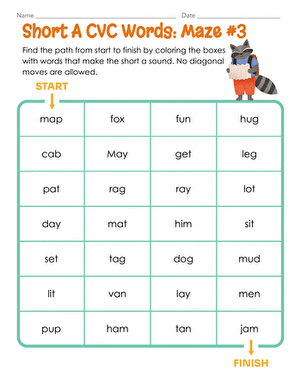 Short A CVC Words: Maze #3