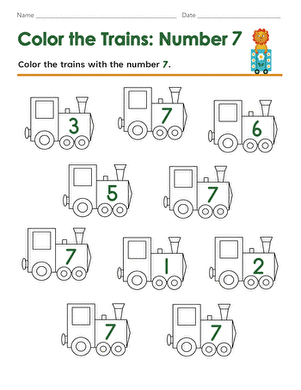 Color the Trains: Number 7