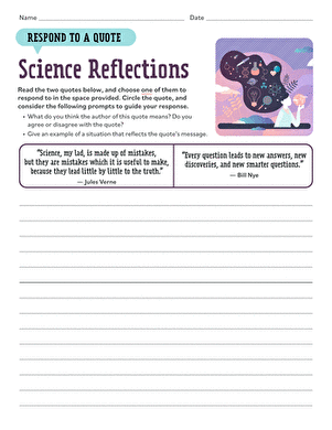 Respond to a Quote: Science Reflections