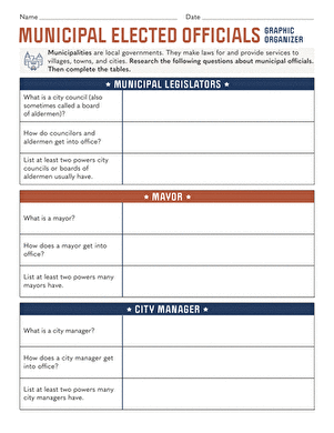 Municipal Elected Officials Graphic Organizer