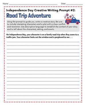 Independence Day Creative Writing Prompt #2: Road Trip Adventure