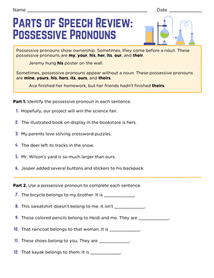 Parts of Speech Review: Possessive Pronouns