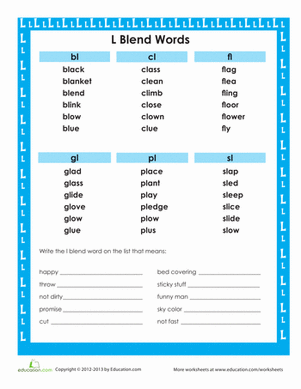 L Blend Words