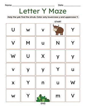 Letter Y Maze
