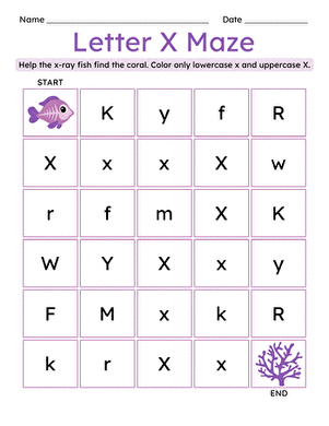 Letter X Maze