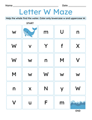 Letter W Maze