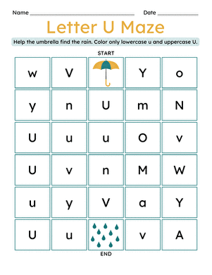 Letter U Maze