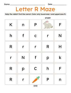 Letter R Maze