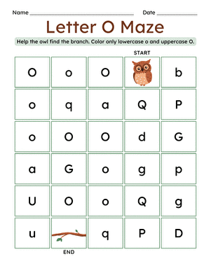 Letter O Maze