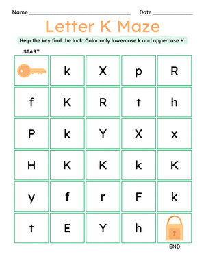 Letter K Maze