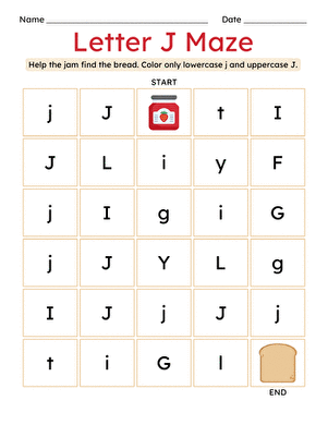 Letter J Maze