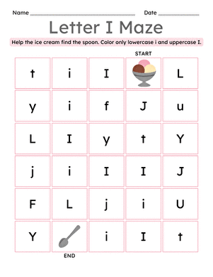 Letter I Maze