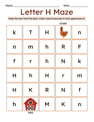 Letter H Maze